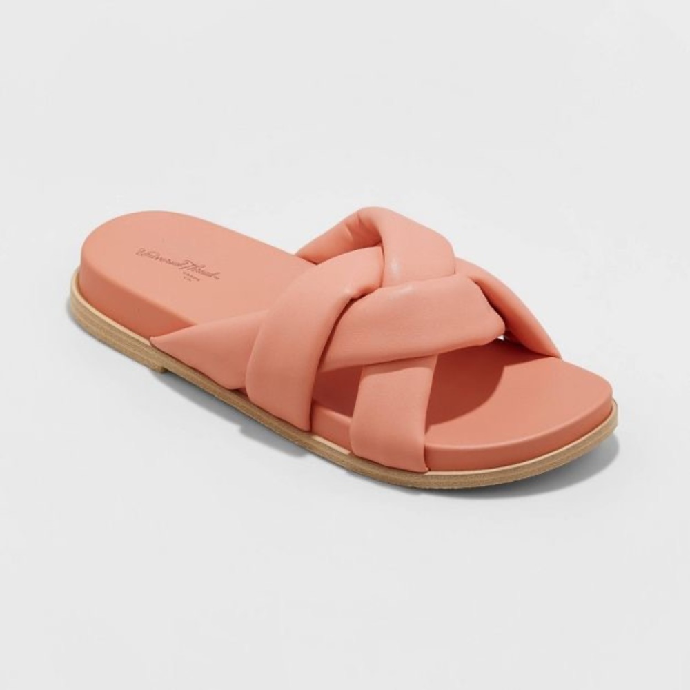 Universal Thread Coral Pink Padded Sandals 8.5